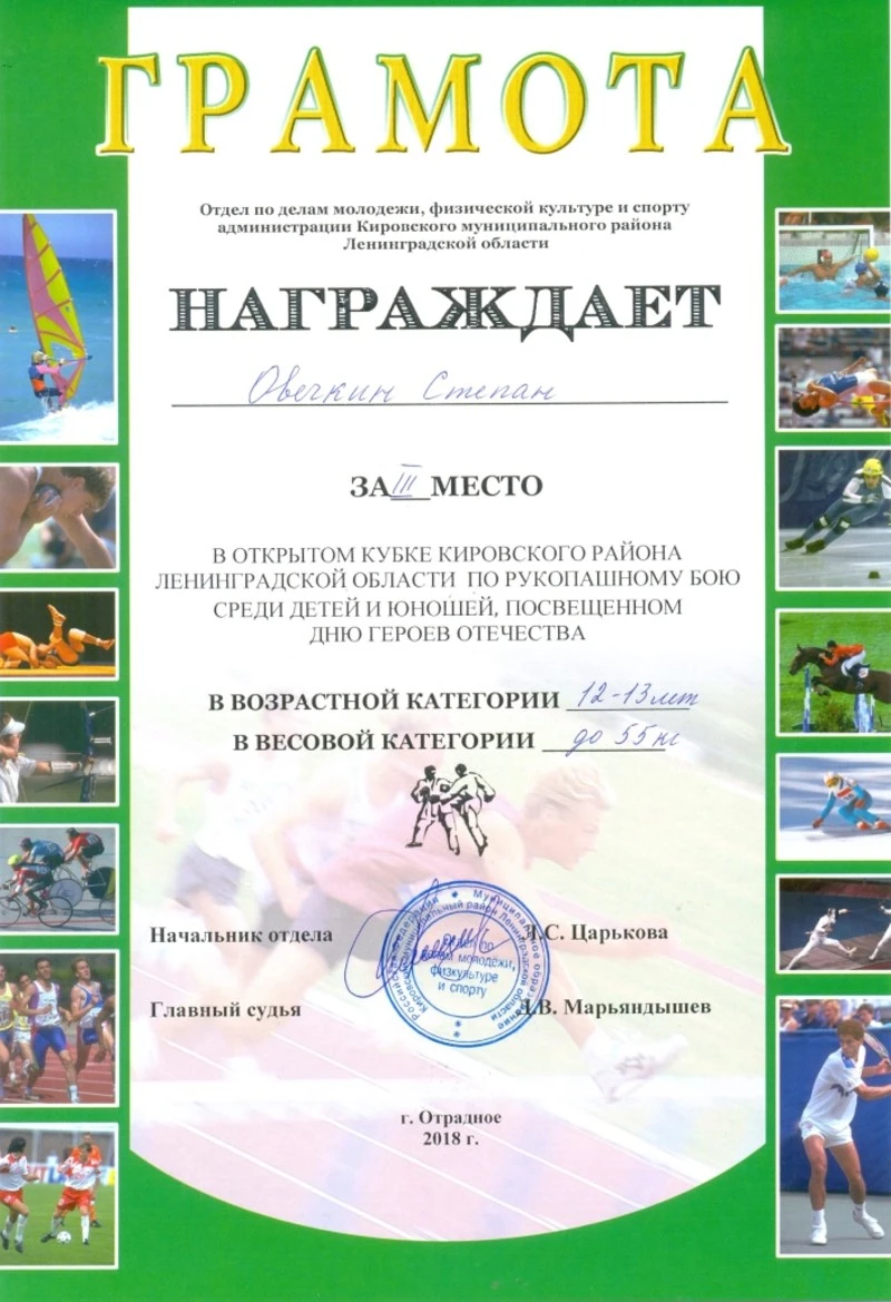 Участие в Первенстве Кировского района